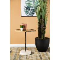 Coaster Furniture 935881 Round Wooden Top Accent Table Natural and White
